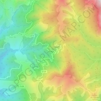 Mappa topografica Saint-Cyprien, altitudine, rilievo