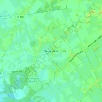 Mappa topografica Petersfeld, altitudine, rilievo