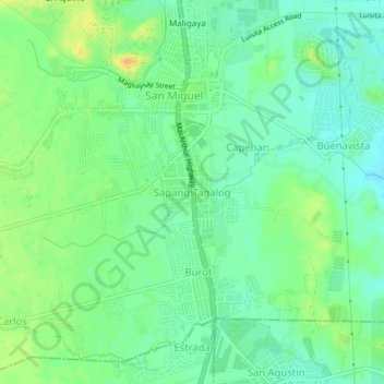 Mappa topografica Sapang Tagalog, altitudine, rilievo