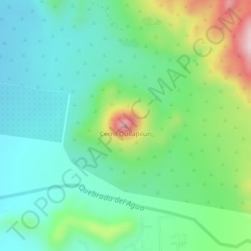 Mappa topografica Cerro Quilapilún, altitudine, rilievo