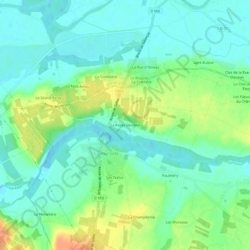 Mappa topografica La Petite Vernelle, altitudine, rilievo