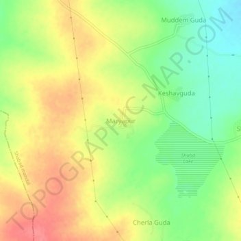 Mappa topografica Maryapur, altitudine, rilievo