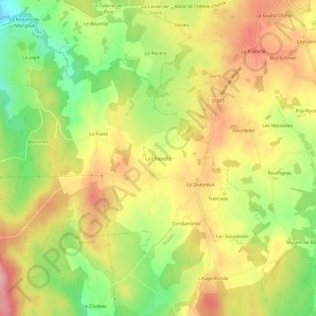 Mappa topografica La Chapelle, altitudine, rilievo