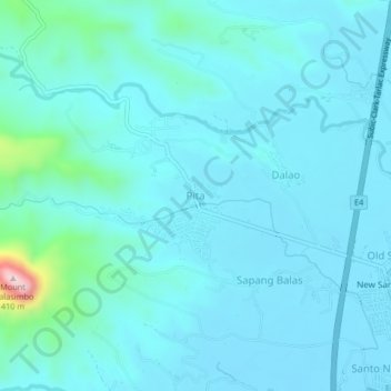 Mappa topografica Pita, altitudine, rilievo