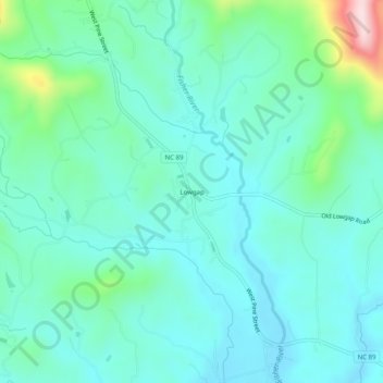 Mappa topografica Lowgap, altitudine, rilievo
