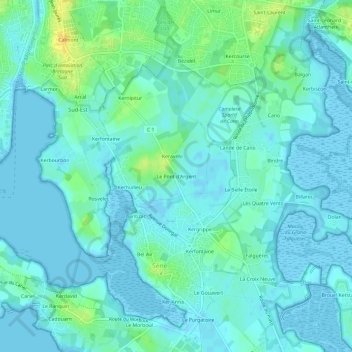 Mappa topografica Le Pont d'Argent, altitudine, rilievo