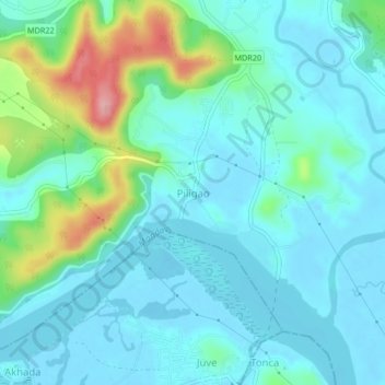 Mappa topografica Piligao, altitudine, rilievo