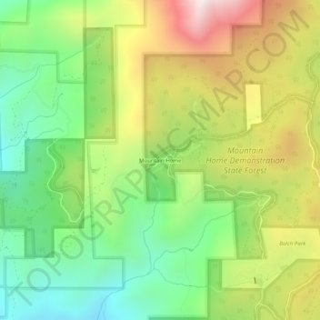 Mappa topografica Mountain Home, altitudine, rilievo