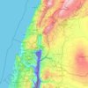 Mappa topografica Golan Heights, altitudine, rilievo