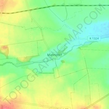 Mappa topografica Mahndorf, altitudine, rilievo