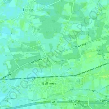 Mappa topografica Oude Molen, altitudine, rilievo