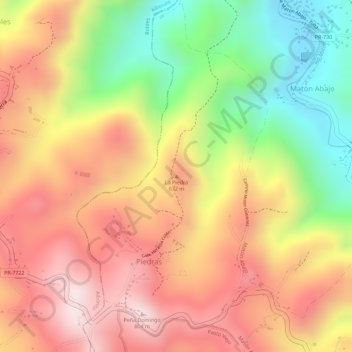 Mappa topografica La Piedra, altitudine, rilievo