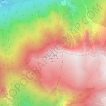 Mappa topografica Monte Valbona, altitudine, rilievo