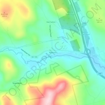 Mappa topografica Waterloo, altitudine, rilievo