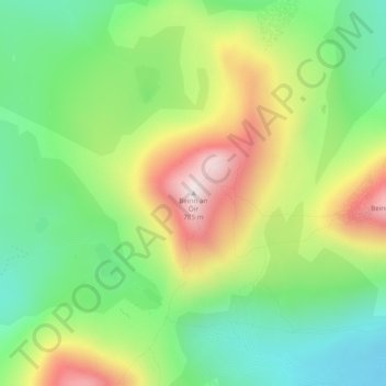 Mappa topografica Beinn an Òir, altitudine, rilievo