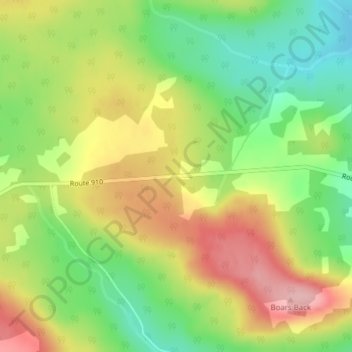 Mappa topografica Beech Hill, altitudine, rilievo