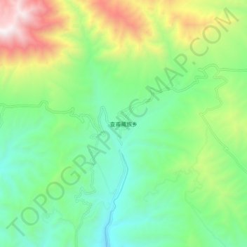 Mappa topografica 查甫藏族乡, altitudine, rilievo