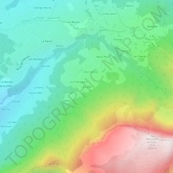 Mappa topografica La Culaz, altitudine, rilievo