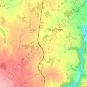Mappa topografica Keropartz, altitudine, rilievo