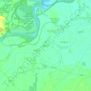 Mappa topografica Baracconi, altitudine, rilievo