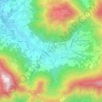 Mappa topografica Abbazia, altitudine, rilievo