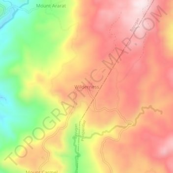 Mappa topografica Wilderness, altitudine, rilievo