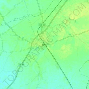Mappa topografica Bavla, altitudine, rilievo