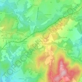 Mappa topografica Puy-Chabrol, altitudine, rilievo