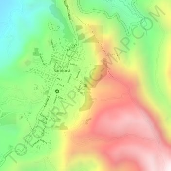 Mappa topografica Cascada de Belén, altitudine, rilievo