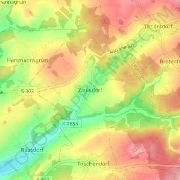 Mappa topografica Zaulsdorf, altitudine, rilievo