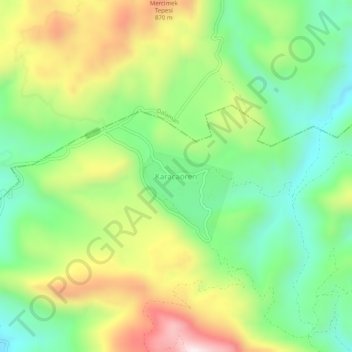 Mappa topografica Karacaören, altitudine, rilievo