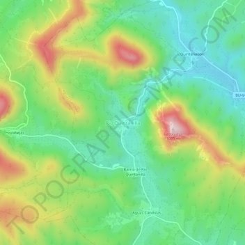 Mappa topografica Río Quintanilla, altitudine, rilievo