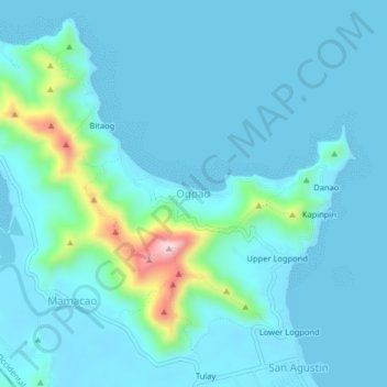 Mappa topografica Ogpao, altitudine, rilievo