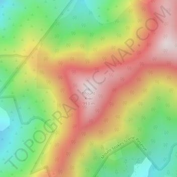 Mappa topografica Mount Kiwi, altitudine, rilievo