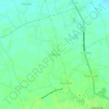 Mappa topografica Buenlag, altitudine, rilievo