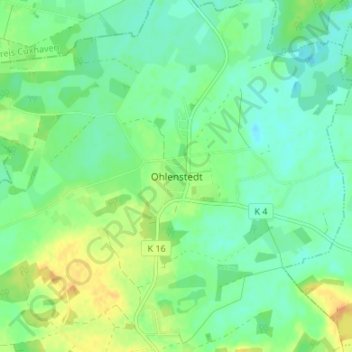 Mappa topografica Ohlenstedt, altitudine, rilievo