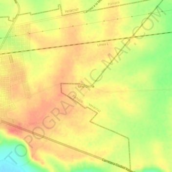 Mappa topografica Uno Dicha, altitudine, rilievo