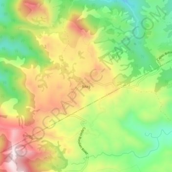 Mappa topografica Baag, altitudine, rilievo