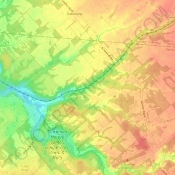 Mappa topografica Hills, altitudine, rilievo