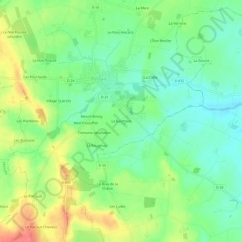 Mappa topografica La Bauftière, altitudine, rilievo