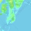 Mappa topografica Oregon Beach, altitudine, rilievo