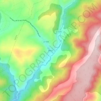 Mappa topografica Boeza, altitudine, rilievo
