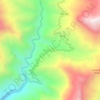 Mappa topografica Paltashaco, altitudine, rilievo