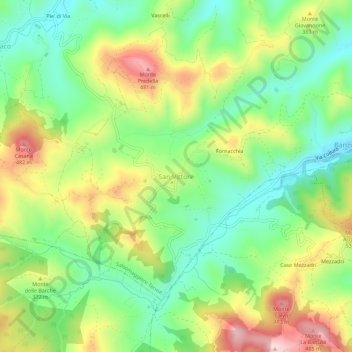 Mappa topografica San Vittore, altitudine, rilievo