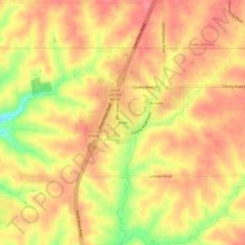 Mappa topografica Kieler, altitudine, rilievo