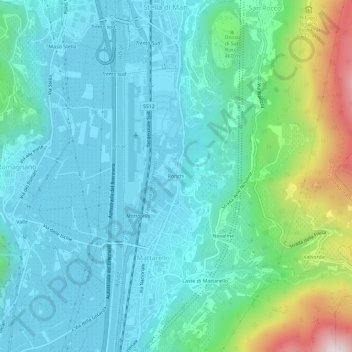Mappa topografica Ronchi, altitudine, rilievo
