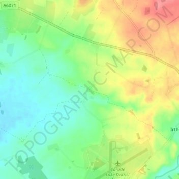 Mappa topografica Laversdale, altitudine, rilievo