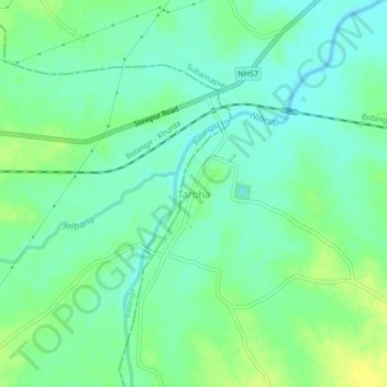 Mappa topografica Tarbha, altitudine, rilievo