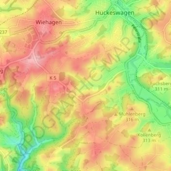 Mappa topografica Sohl, altitudine, rilievo