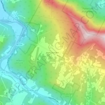 Mappa topografica North Lexington, altitudine, rilievo